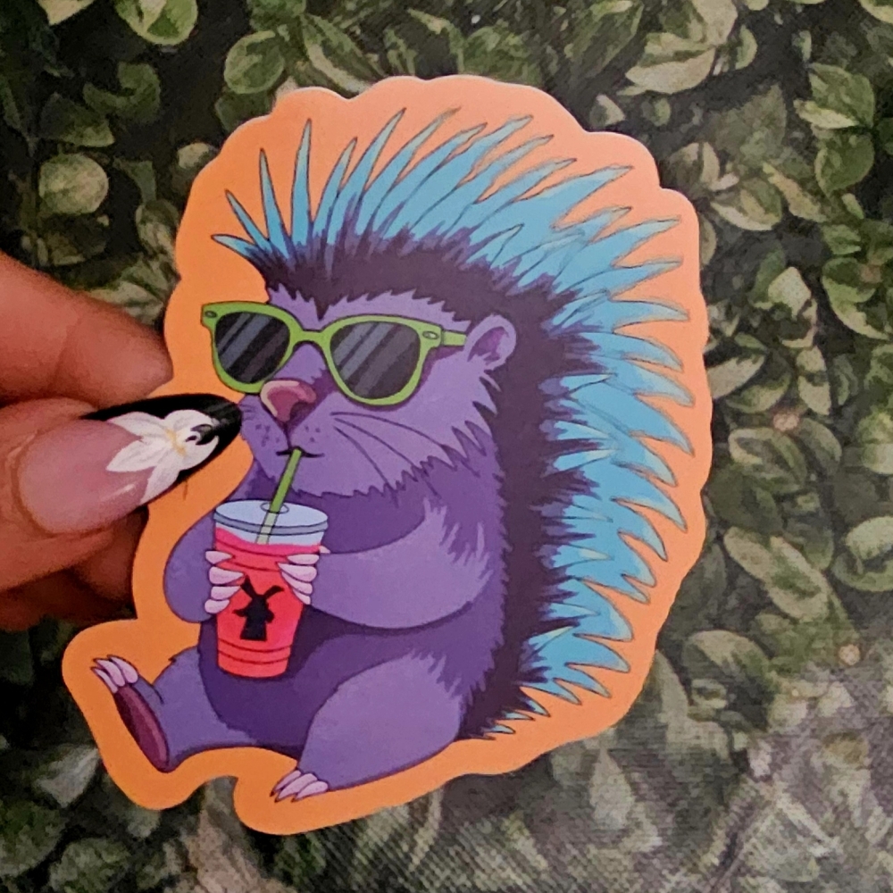 1 Limited Edition Dutch Bros Sticker Colorful Porcupine* NWT✨️